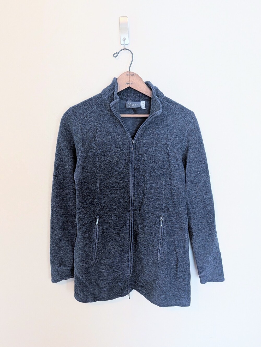 ibex Charcoal Full-Zip Knit Jacket